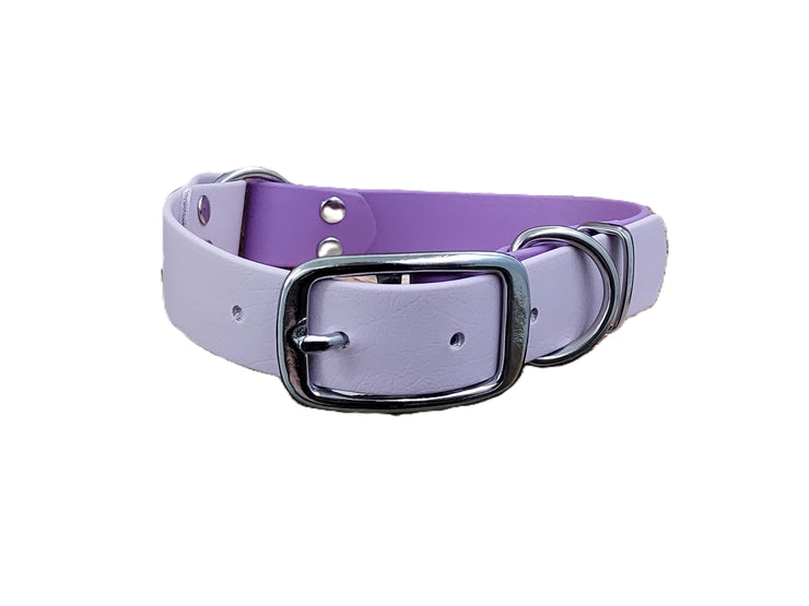 Amethyst & Pastel Pink Waterproof Biothane Buckle Dog Collar Handmade in Yorkshire