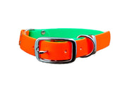 Neon Green & Neon Orange Multicolour Waterproof Biothane Dog Collar
