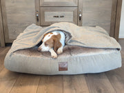 Collared Creatures Beige Luxury Snuggle Sack Dog Bed