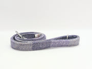 Lavender Block Check Harris Tweed Dog Collar