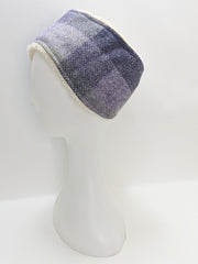 Lavender Block Check Harris Tweed Dog Collar