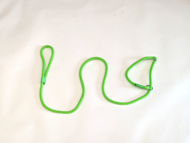 Handmade Rope Slip or Clip lead Neon Green