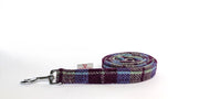 Collared Creatures Burgundy and Blue Check Harris Tweed Luxury Dog Lead