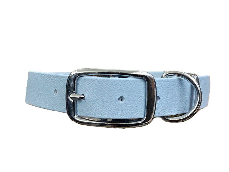 Pastel Blue Waterproof Biothane Dog Collar Handmade in Yorkshire