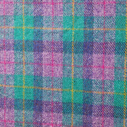 Teal & Lilac Check Luxury Harris Tweed Dog Collar