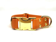 Burnt Orange Waterproof Biothane Metal Clasp Dog Collar Handmade in Yorkshire