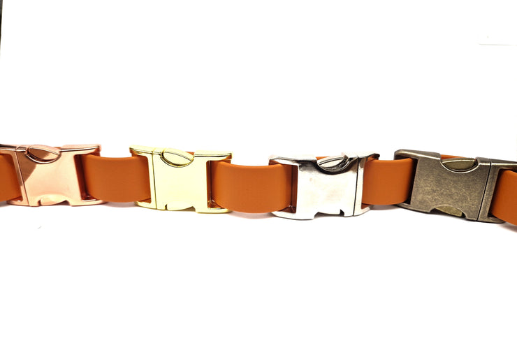 Burnt Orange Small Breed Waterproof Biothane Dog Collar 21cm to 28cm Neck