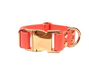 Coral Waterproof Biothane Metal Clasp Dog Collar Handmade in Yorkshire