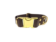 Dark Brown Waterproof Biothane Metal Clasp Dog Collar