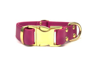 Magenta Waterproof Biothane Metal Clasp Dog Collar Handmade in Yorkshire