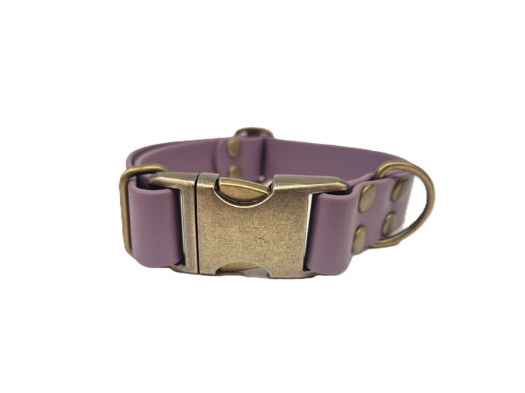 Mauve Waterproof Biothane Metal Clasp Dog Collar Handmade in Yorkshire