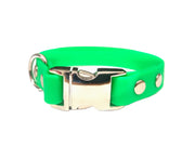 Neon Green Small Breed Waterproof Biothane Dog Collar 21cm to 28cm Neck