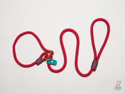 Handmade Rope Slip or Clip Lead Vibrant Red /collared creatures