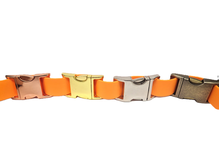 Tangerine Waterproof Biothane Metal Clasp Dog Collar