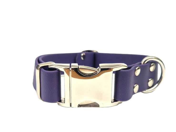 Violet Waterproof Biothane Metal Clasp Dog Collar