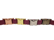 Wine Waterproof Biothane Metal Clasp Dog Collar