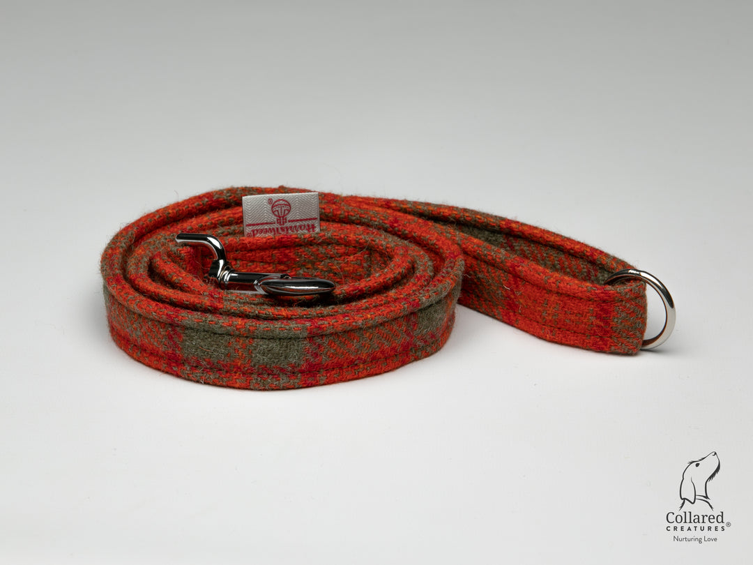 Harris tweed dog collar and lead set best sale